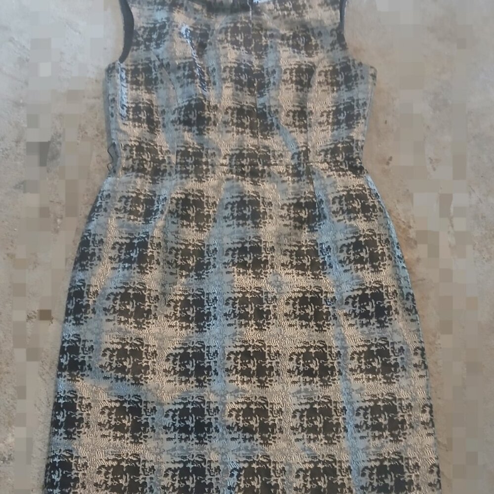 Antonio Melani Sleeveless Sheath Dress SIZE 10 Black & Silver